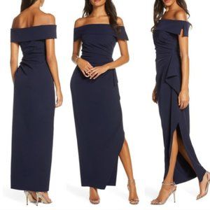 Vince Camuto Off the Shoulder Crepe Gown